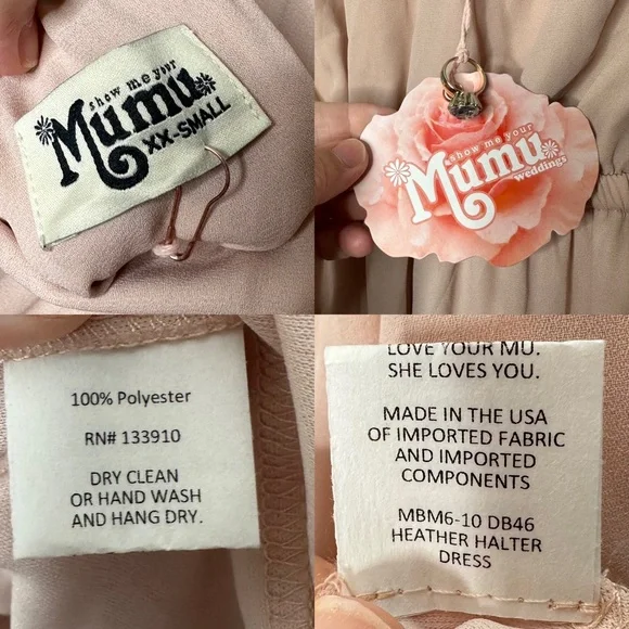 Show Me Your Mumu Heather Halter Dress Dusty Blush NEW